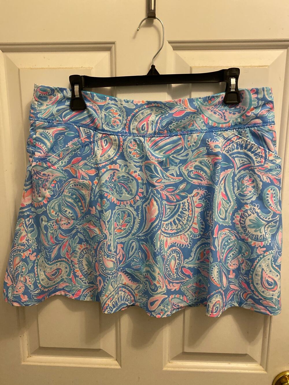 Lilly Pulitzer Luxletic Skort Skirt Size 12 Activewear Golf Tennis Blue Pink